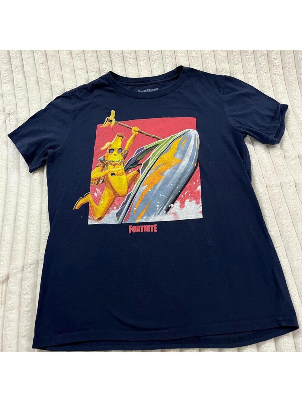 Fortnite Navy Blue Kids Short Sleeve Tshirt Boys Size 14/16